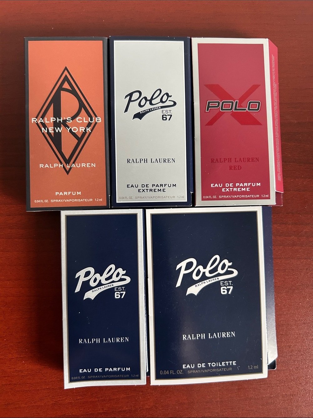 5 pieces Ralph Lauren men’s samples spray collection